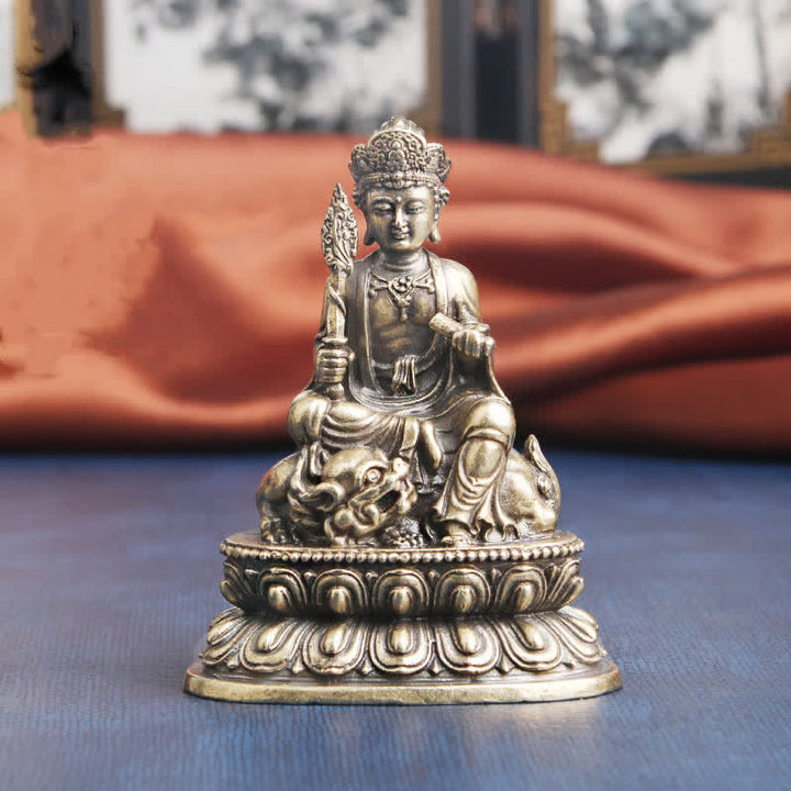 Buddha Stones Manjusri Bodhisattva Serenità Statua in rame Decorazione - image 5
