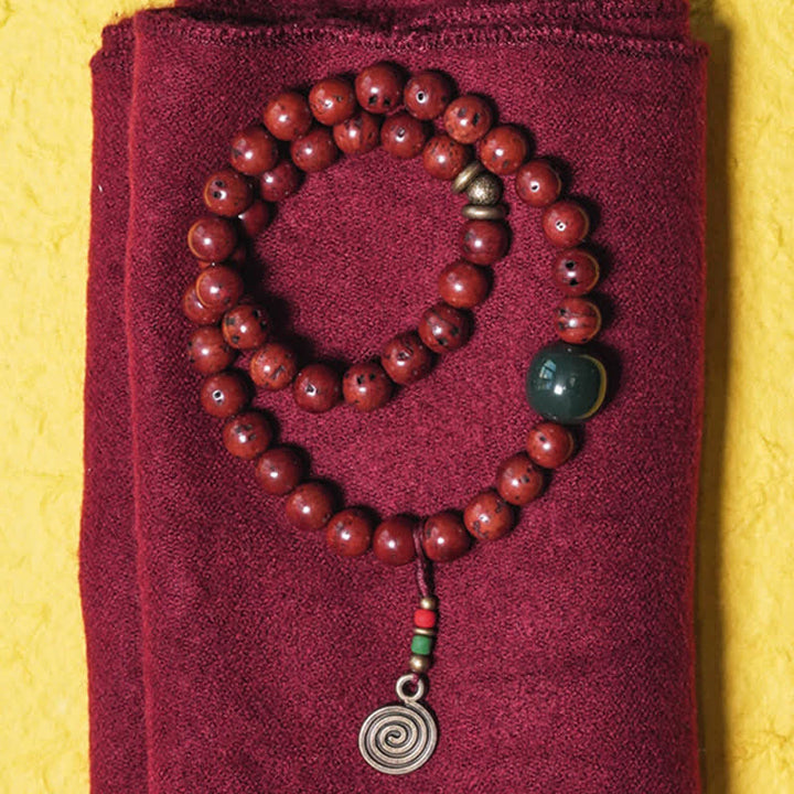 Braccialetto Bodhi Seed Cyan Jade Copper Peace Luck