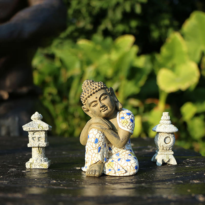 Statua in resina di Buddha Zen in meditazione, decorazione per la casa