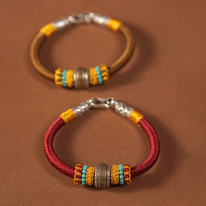 Bracciale intrecciato con amuleto Buddha Stones fatto a mano con nodo di King Kong, protezione dalla fortuna