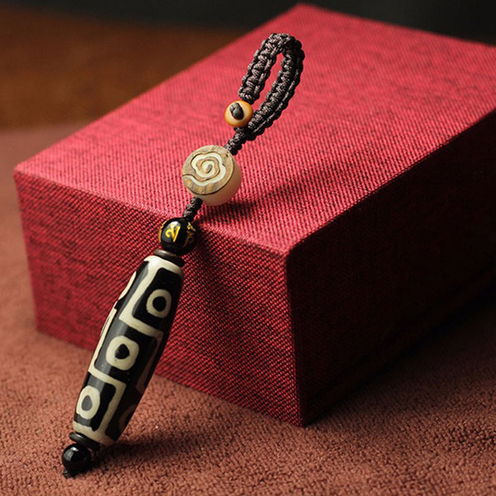 Buddha Stones Tibetano Nove Occhi Dzi Bead Decorazione della Ricchezza - Nero - image 1