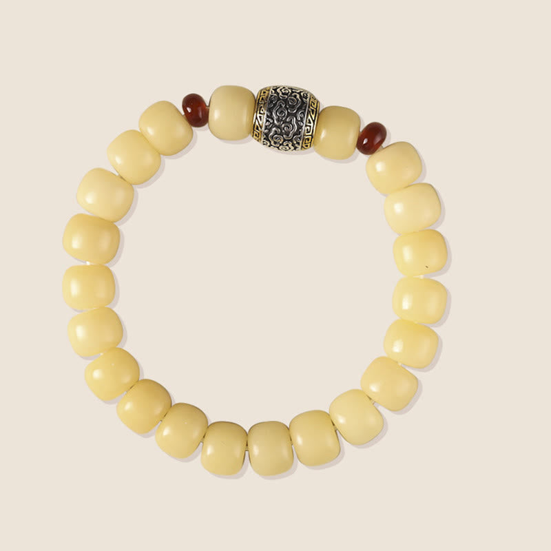 Braccialetto di perline di carattere Fu Buddha Stones, semi di Bodhi, nuvola di buon auspicio, pace