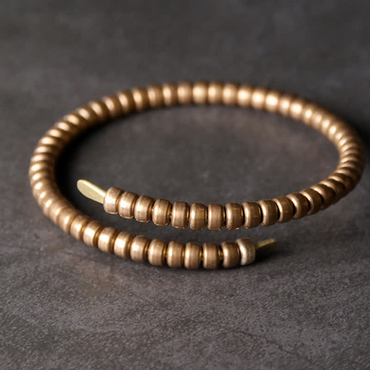 Bracciale regolabile con polsino in rame con design vintage Buddha Stones