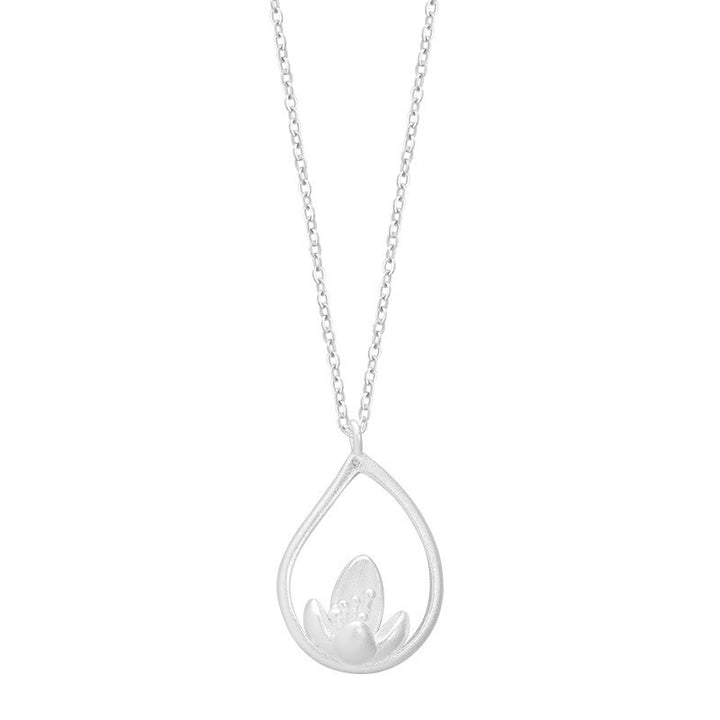 Collana con ciondolo a forma di fiore di loto in argento sterling 925 con Buddha Stones e illuminazione floreale - image 8