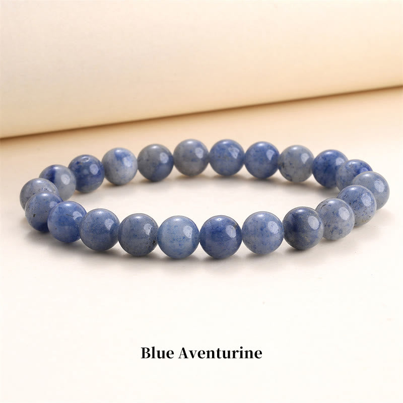 Braccialetto di perle curative in quarzo naturale Buddha Stones - 8 millimetri - Avventurina blu - image 42