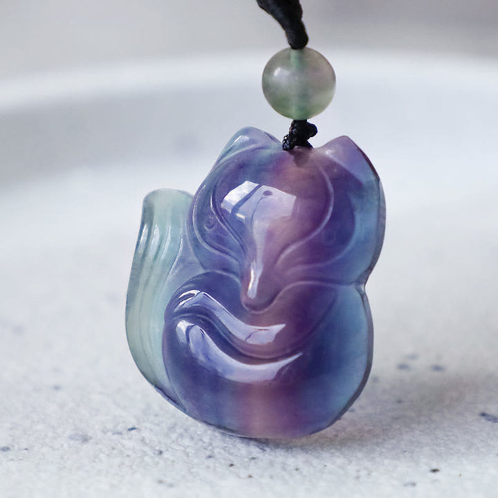 Buddha Stones con ciondolo di protezione in ossidiana con fluorite naturale e lucentezza dorata - image 16