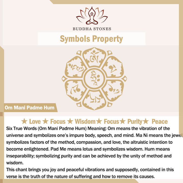 Braccialetto della saggezza inciso in rame con Buddha Stones Om Mani Padme Hum Double Dorje