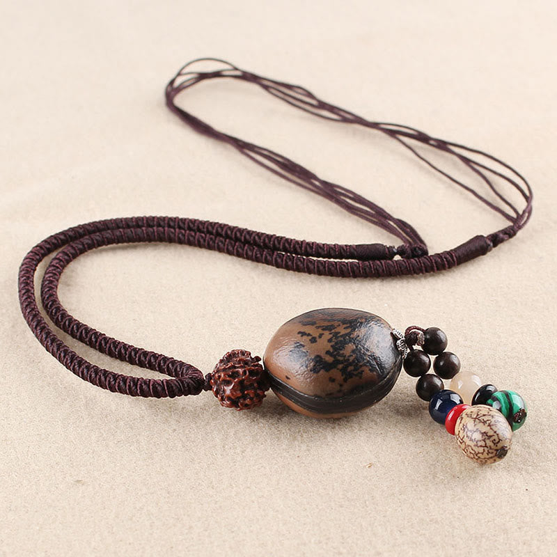 Collana con ciondolo Buddha Stones Bodhi Seed Lotus Wisdom Harmony - Semi di Bodhi e Rudraksha Semi di Bodhi - image 13