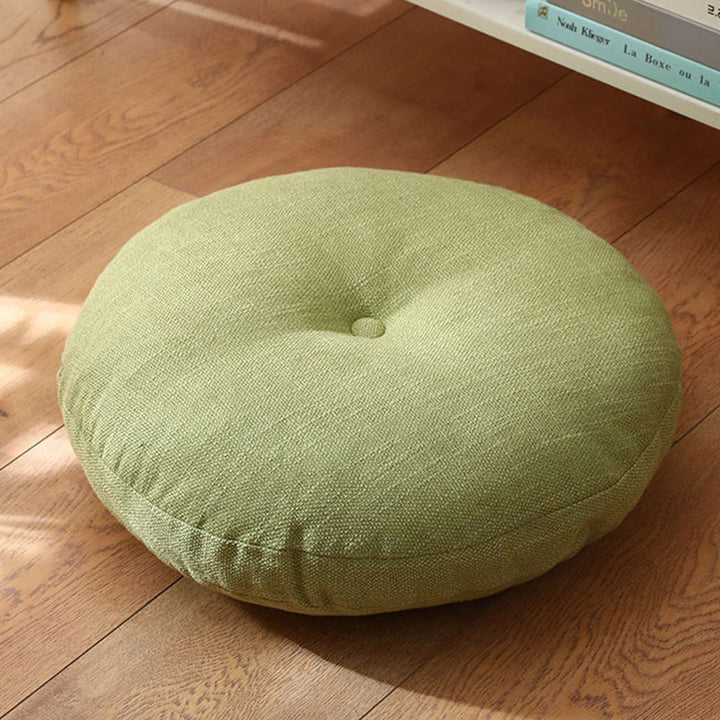 Cuscino per seduta da meditazione in lino con motivo semplice Buddha Stones e loto, decorazione per la casa e il soggiorno