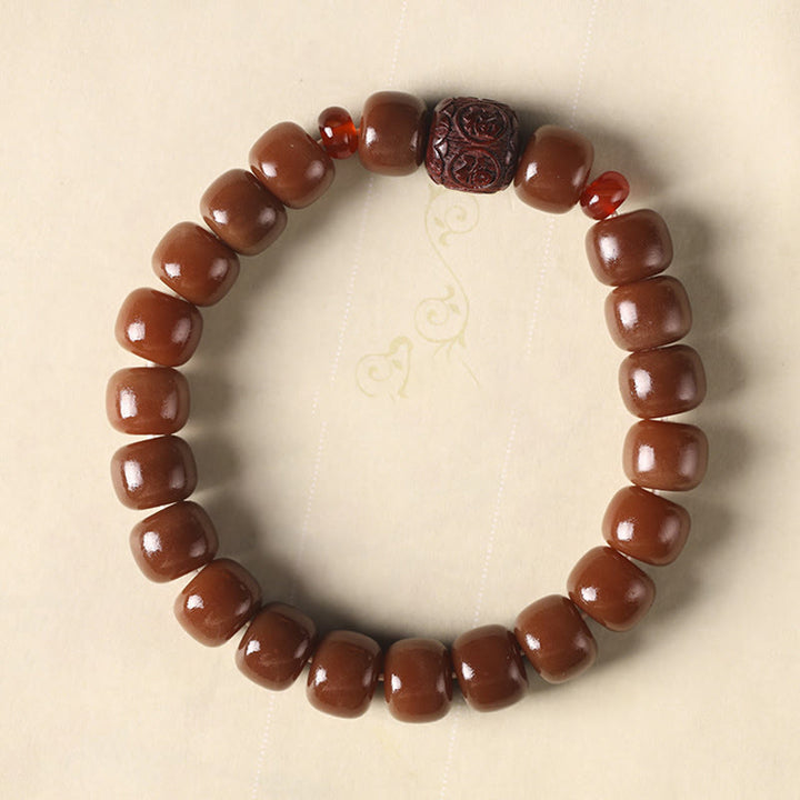 Braccialetto di perline di carattere Fu Buddha Stones, semi di Bodhi, nuvola di buon auspicio, pace