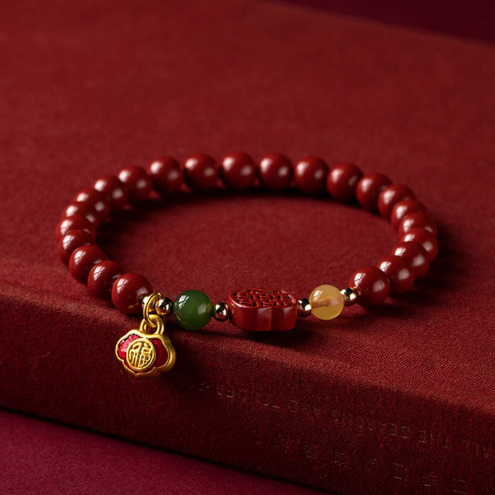 Braccialetto Buddha Stones Cinnabar Happiness Calm