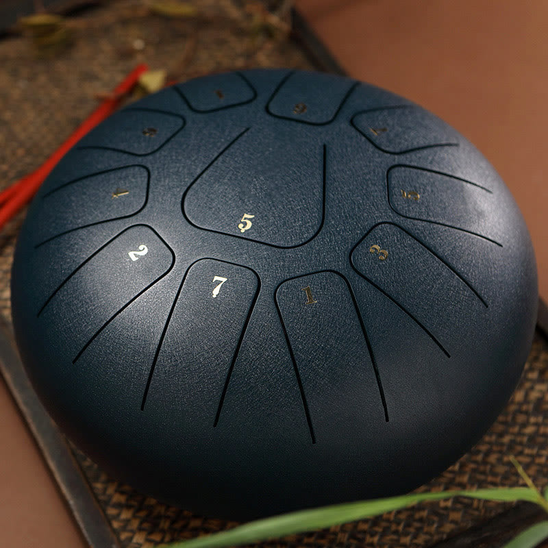 Buddha Stones Steel Tongue Drum Sound Healing Mindfulness Meditazione Yoga Drum Kit 11 Note 8 Pollici - Grigio ardesia - image 17