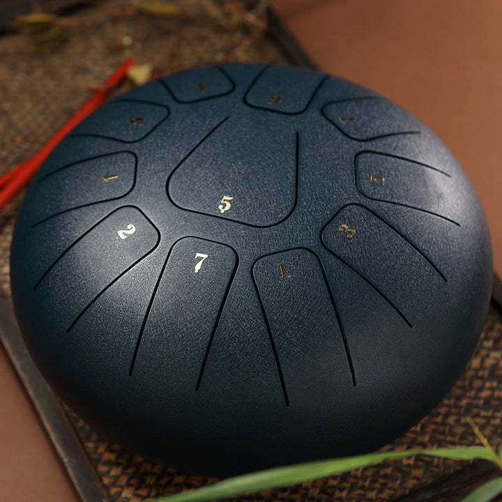 Buddha Stones Steel Tongue Drum Sound Healing Mindfulness Meditazione Yoga Drum Kit 11 Note 8 Pollici - Grigio ardesia - image 17