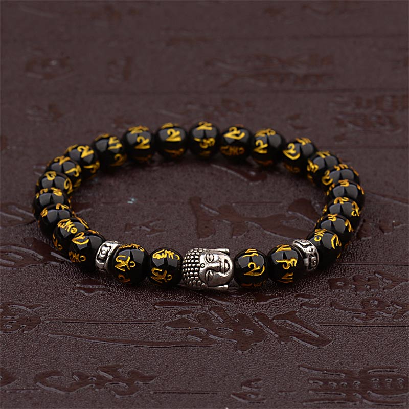 Braccialetto amuleto mantra tibetano Buddha Buddha Stones