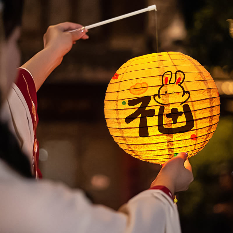 Lanterna di carta fai da te Buddha Stones Coniglio Lanterna di carta Decorazione per lanterna per la festa di metà autunno