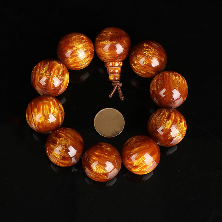Buddha Stones Golden Sea Willow Braccialetto Mala Successo Positivo