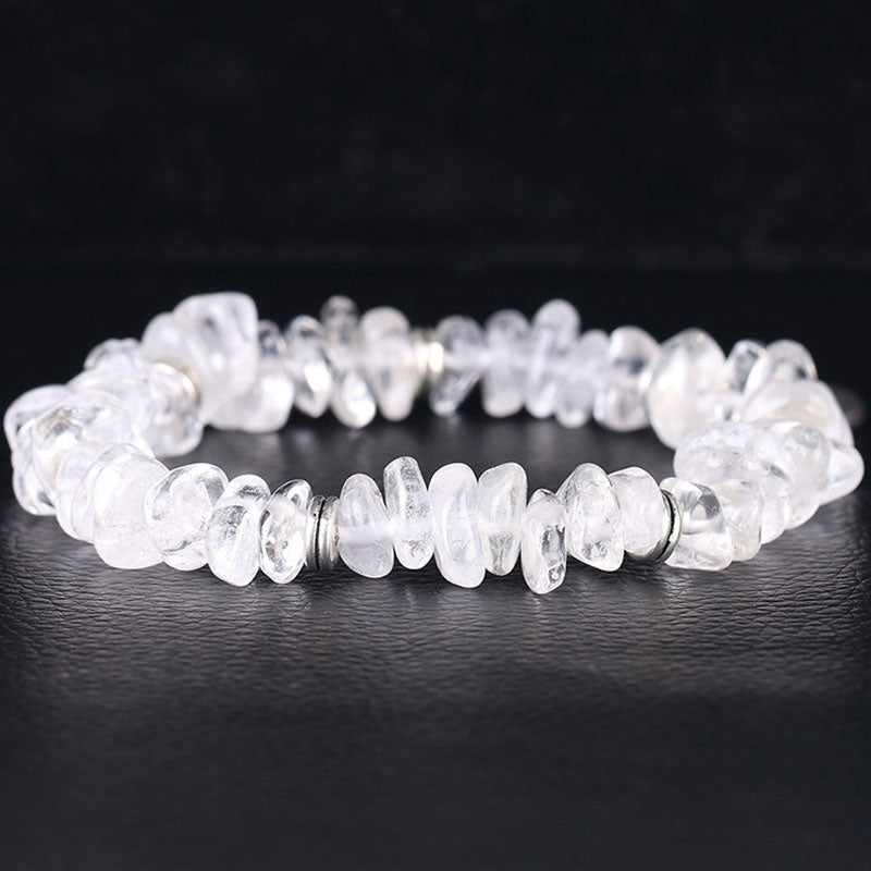 Braccialetto di guarigione di loto in cristallo bianco naturale Buddha Stones