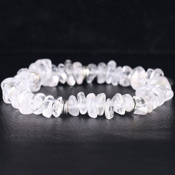 Braccialetto di guarigione di loto in cristallo bianco naturale Buddha Stones