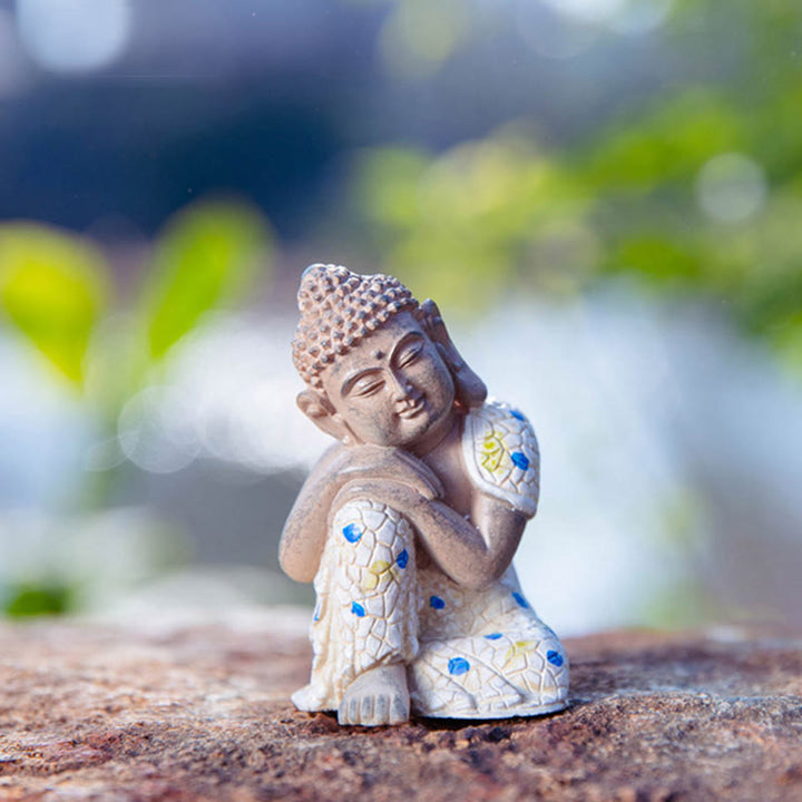 Statua in resina di Buddha Zen in meditazione, decorazione per la casa