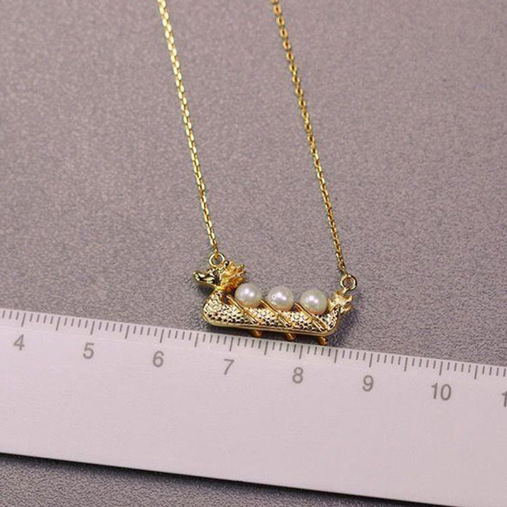 Collana con ciondolo di perle curative a forma di drago Buddha Stones