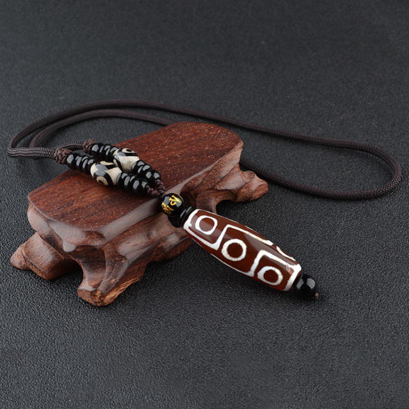 Collana di protezione della ricchezza con perline Dzi a nove occhi Buddha Stones - image 5