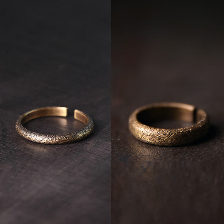 Anello di coppia portafortuna in rame con design vintage tibetano
