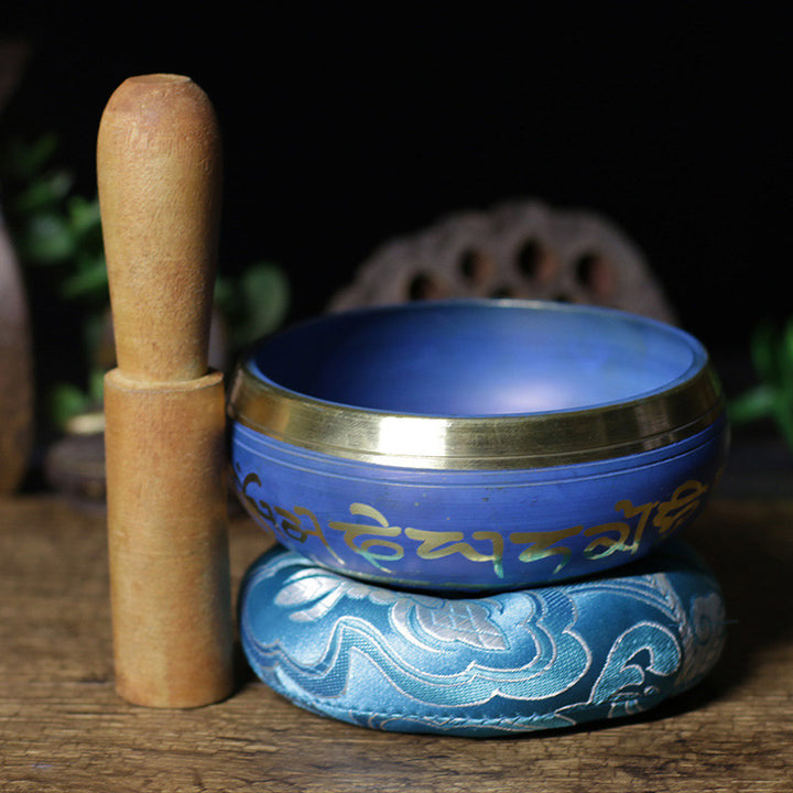 Buddha Stones Ciotola tibetana del suono realizzata a mano per il rilassamento Meditazione Preghiera Set di ciotole canore