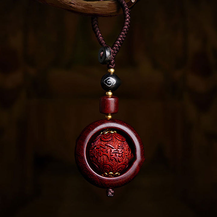 Buddha Stones Tibetano Piccola Foglia Sandalo Rosso Ebano Fortuna Protezione Rotazione Decorazione