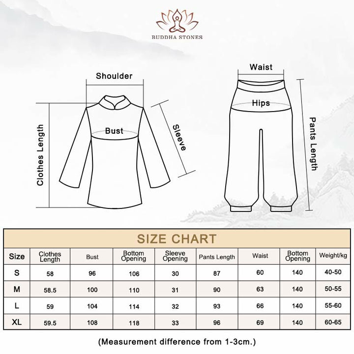 Buddha Stones Retro Preghiera Zen Meditazione Spirituale Pratica Chiffon Abbigliamento Donna Set - image 19
