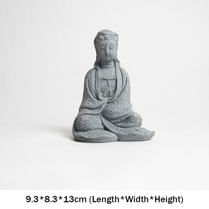 Buddha Stones Avalokitesvara Statua Benedizione Decorazione per la casa - 9,3*8,3*13 cm - image 8
