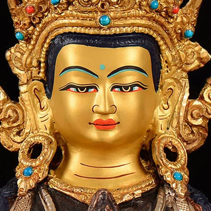 Statua di rame di protezione di Avalokitesvara a quattro braccia del Bodhisattva Chenrezig Decorazione