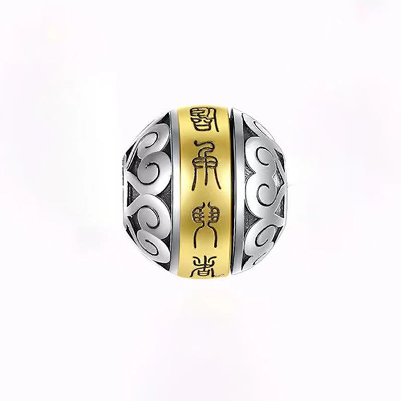 Collana con ciondolo girevole con amuleto inciso con mantra taoista a nove caratteri Buddha Stones Balance