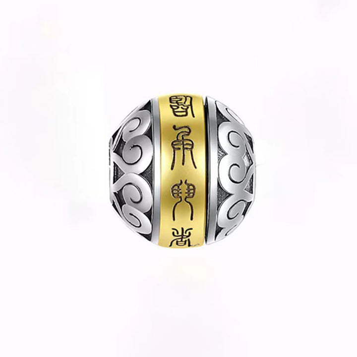Collana con ciondolo girevole con amuleto inciso con mantra taoista a nove caratteri Buddha Stones Balance