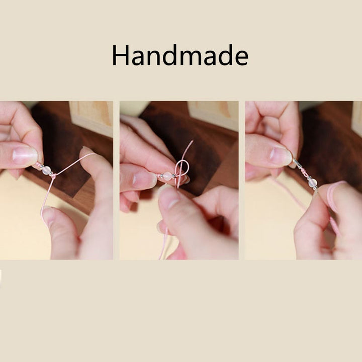 Bracciale intrecciato a mano Buddha Stones 925 Sterling Silver Gold con pesce Koi che ingoia la bestia - image 15