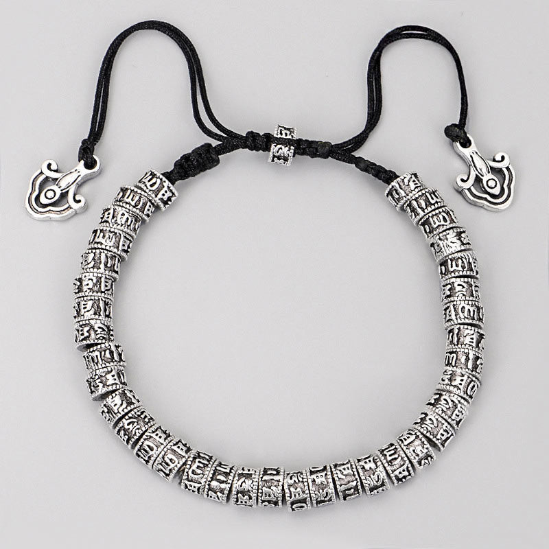 Braccialetto di purezza del mantra tibetano fatto a mano con Buddha Stones