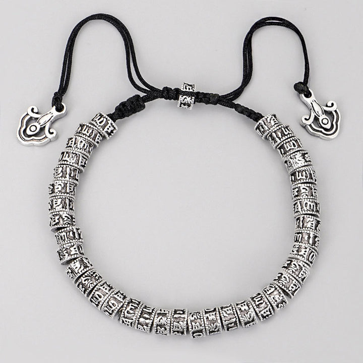 Braccialetto di purezza del mantra tibetano fatto a mano con Buddha Stones