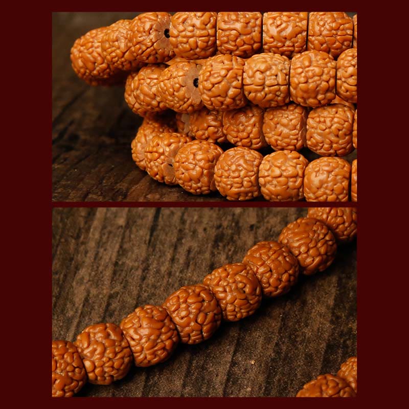 Tibet 108 Mala Beads Rudraksha Bodhi Seed Zodiaco Cinese Natale Buddha Ricchezza Braccialetto Charm