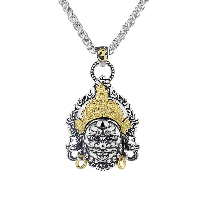 Buddha Stones Amuleto Dio della Ricchezza Giallo Rame Fortuna Collana Pendente