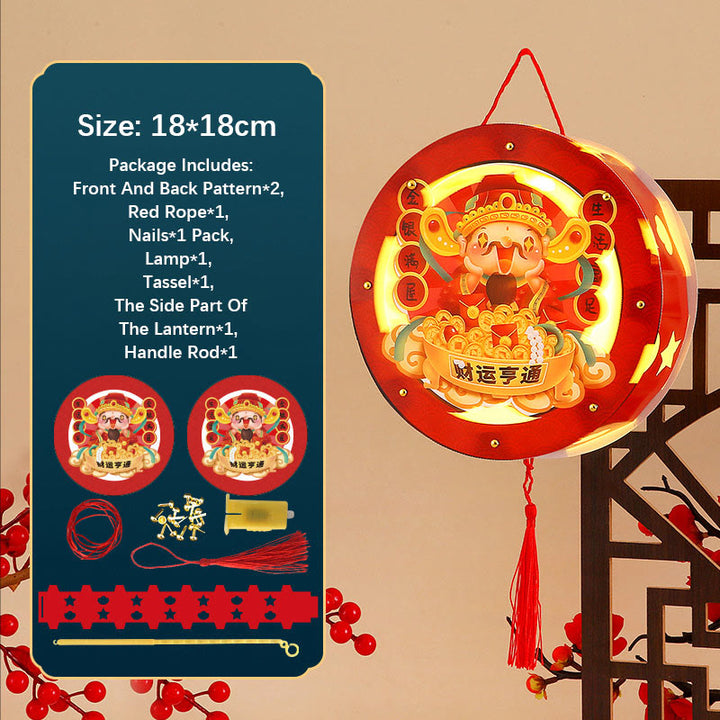 Buddha Stones fai da te Buona fortuna Coniglio carino Lanterna di carta Lampada Decorazione lanterna per festa di metà autunno