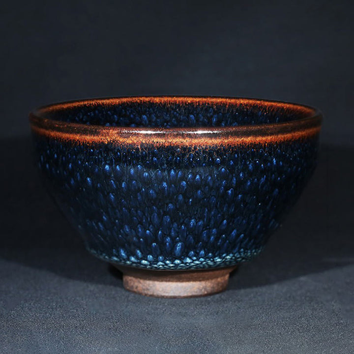 Buddha Stones fatto a mano blu francolino macchia cinese Jianzhan tazza da tè in ceramica Kung Fu tazza da tè ciotola