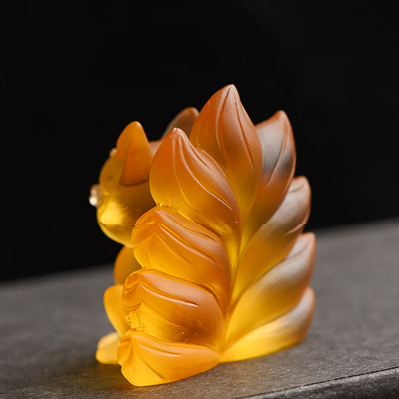 Buddha Stones Piccola Volpe a nove code Successo Forza Casa Figurina Decorazione