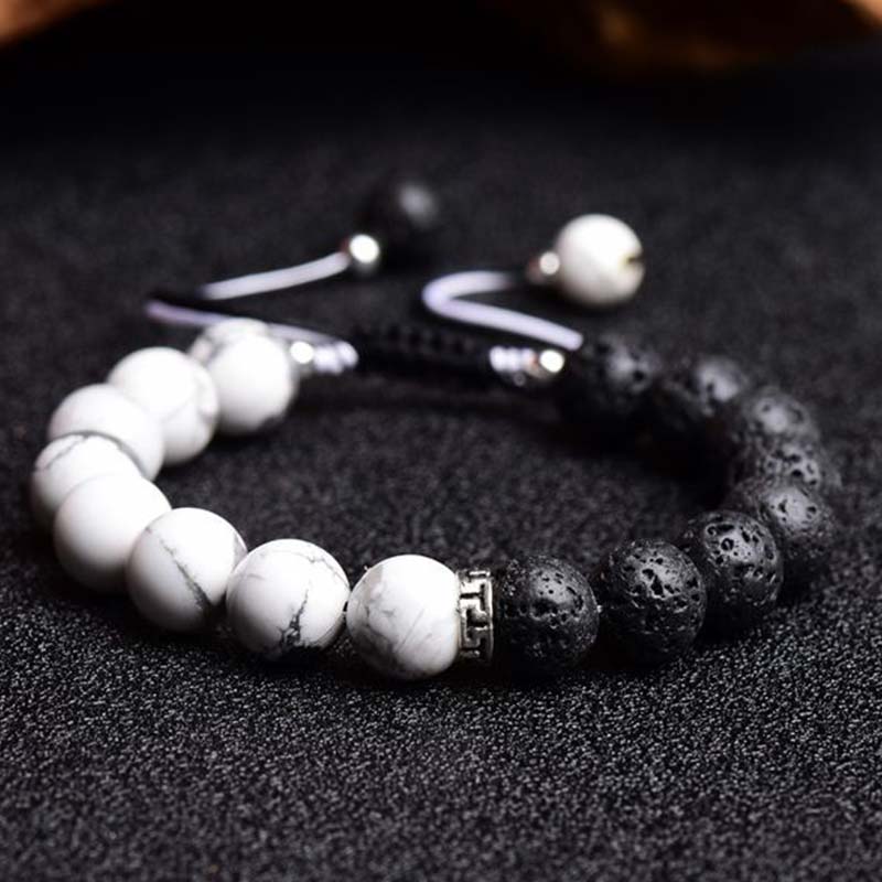 Braccialetto di protezione in pietra lavica Yin Yang Buddha Stones - image 1