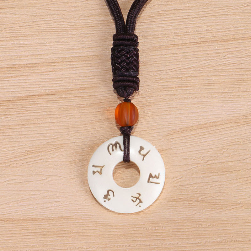 Collana con ciondolo con Buddha Stones, frutto di avorio Om Mani Padme Hum e protezione - image 8