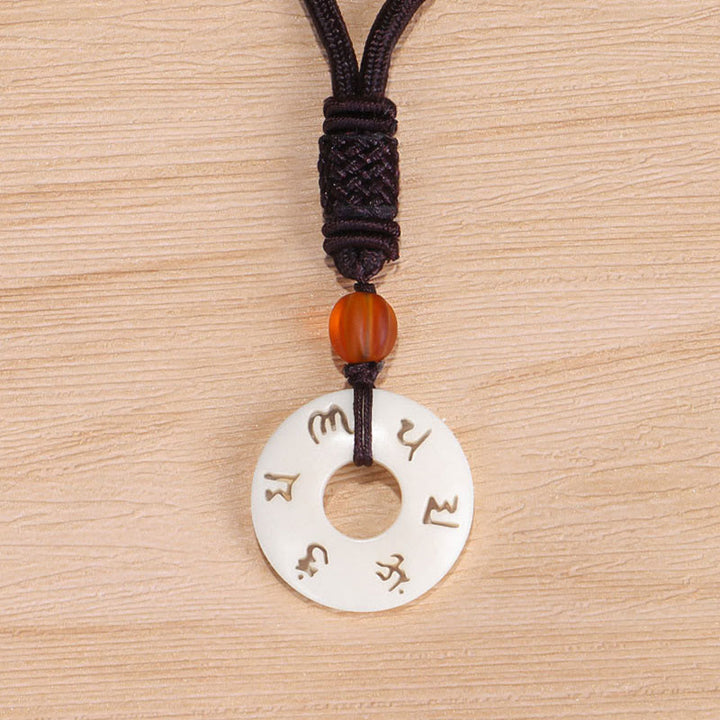 Collana con ciondolo con Buddha Stones, frutto di avorio Om Mani Padme Hum e protezione - image 8