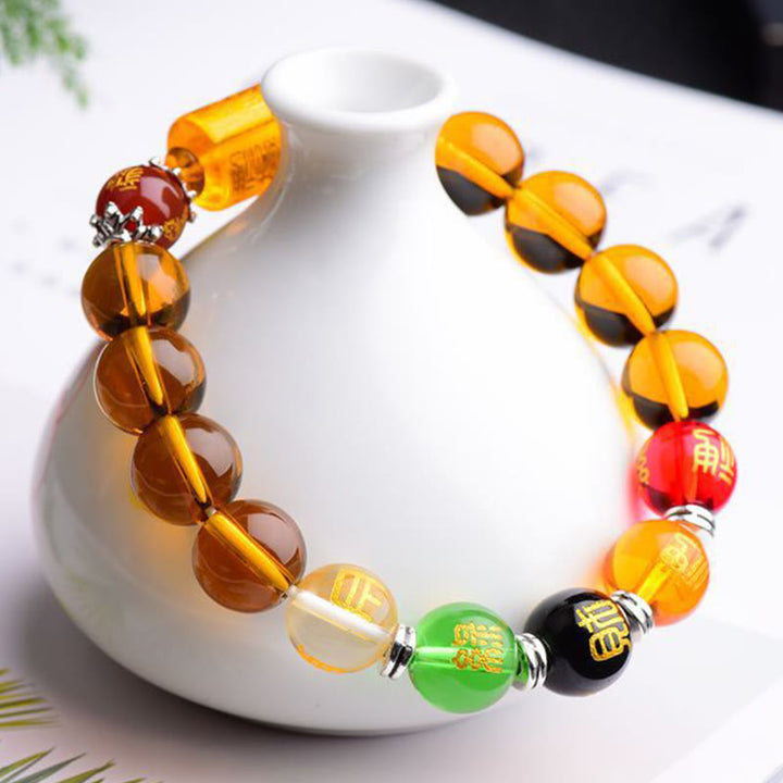 Bracciale Buddha Stones Natural Citrine Fortuna Felicità