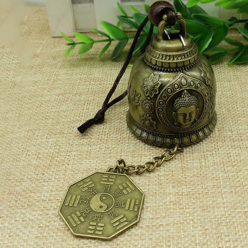 Buddha Stones Feng Shui Buddha Koi Pesce Drago Elefante Campanello a vento Campana Fortuna Decorazione da appendere alla parete