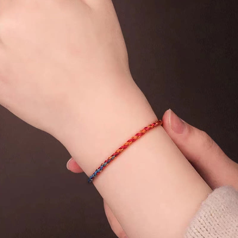 Braccialetto per bambini e adulti con corda colorata Buddha Stones fatto a mano