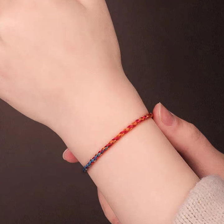 Braccialetto per bambini e adulti con corda colorata Buddha Stones fatto a mano