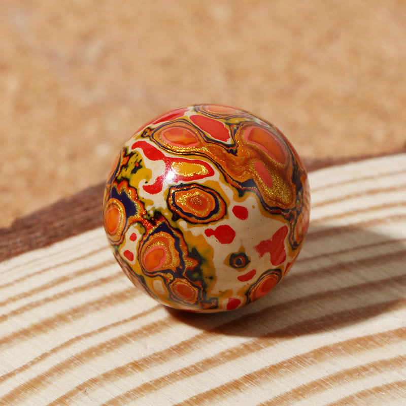 Braccialetto di perle di lacca multicolore naturale Buddha Stones Calm