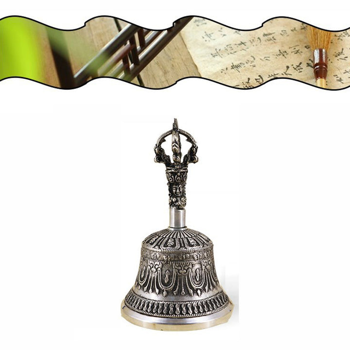 Set di campane per meditazione tibetane Buddha Stones e decorazioni in rame Vajra Dorje